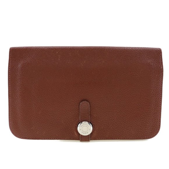 HERMES Dogon GM purse Bordeaux SilverHardware Taurillon Clemence Women